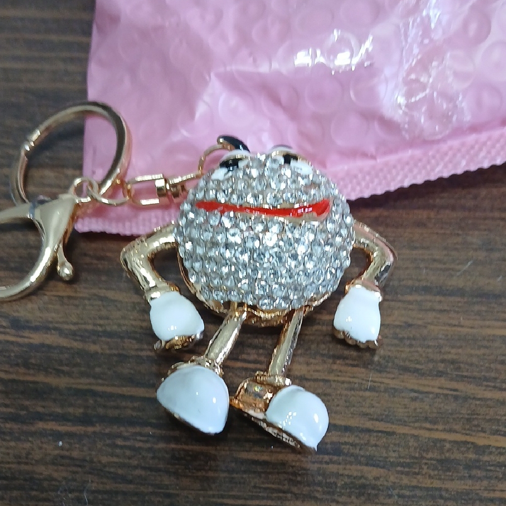 Mr. Potatoe Head Sparkling Silver And Gold Keychain New Bag Charm